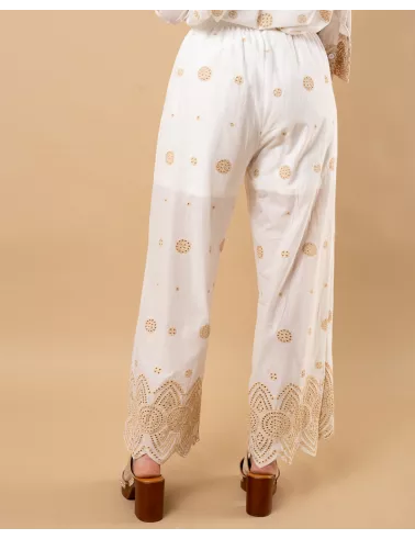 Pantalon brodé