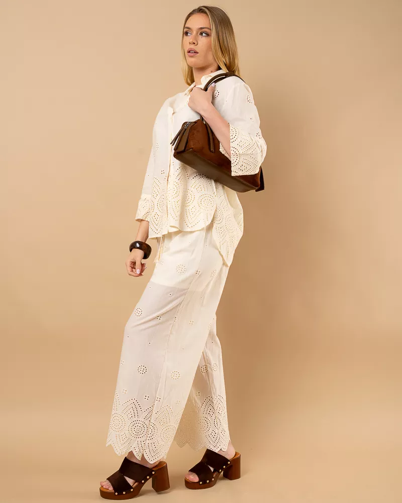 Pantalon brodé