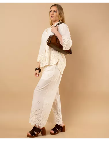 Pantalon brodé