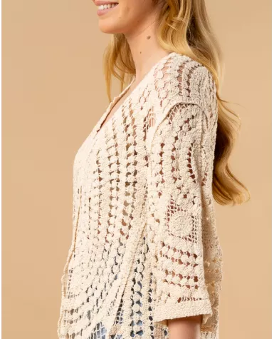 Gilet long macramé