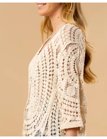 Gilet long macramé