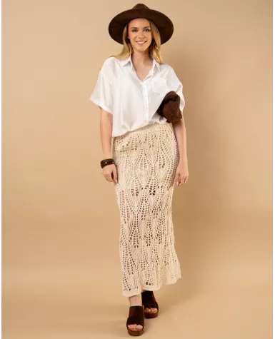 Jupe longue macramé