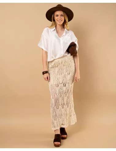 Jupe longue macramé