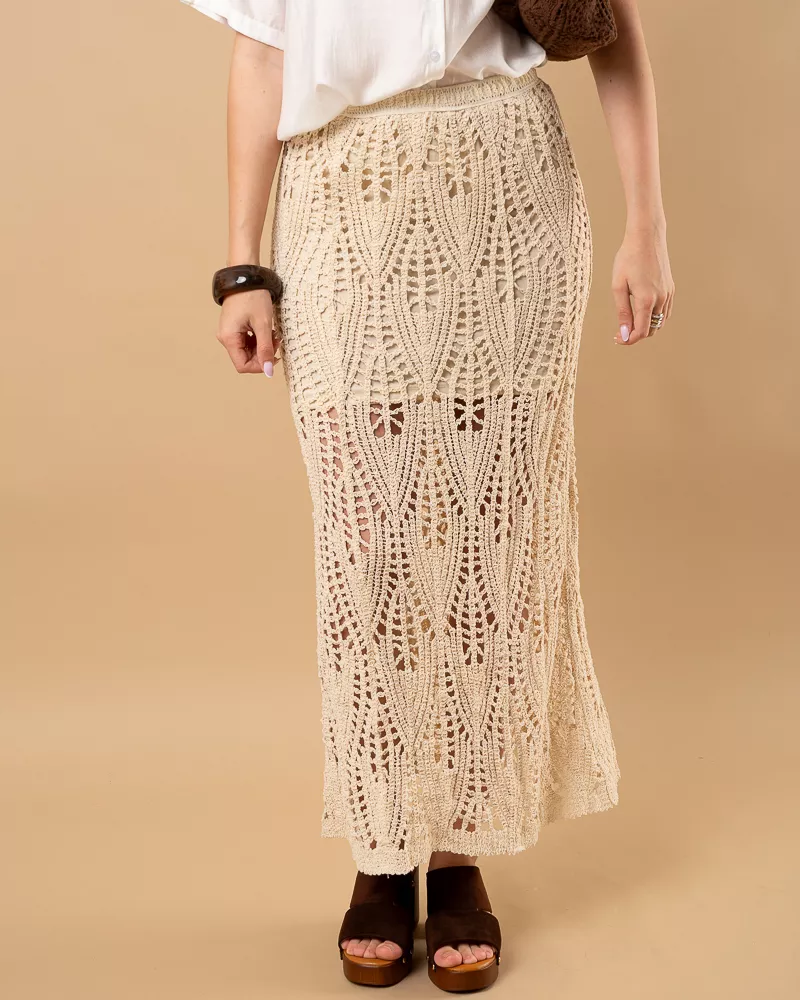 Jupe longue macramé