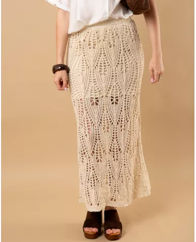 Jupe longue macramé