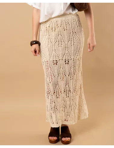 Jupe longue macramé