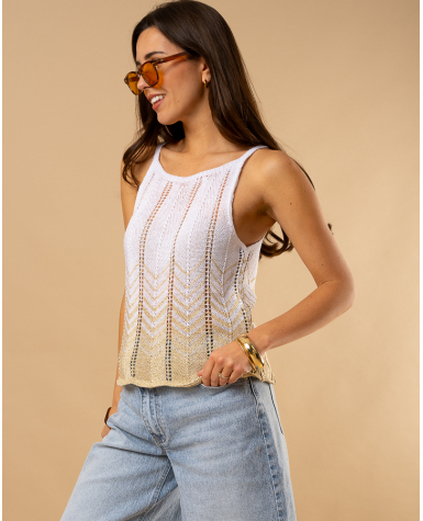 Débardeur maille bicolore