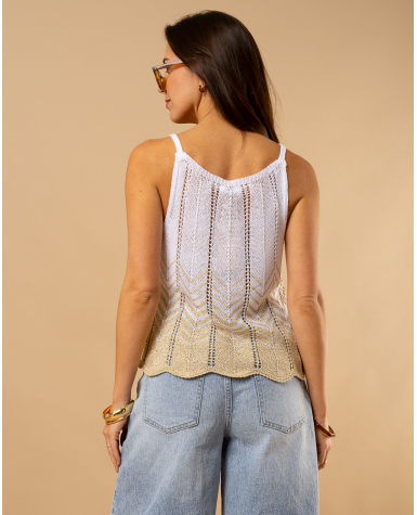 Débardeur maille bicolore
