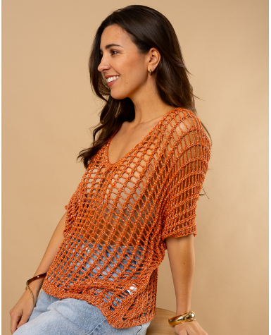 Oversize ajouré lurex