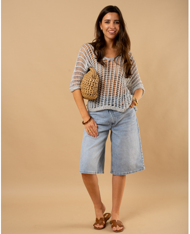 Oversize ajouré lurex