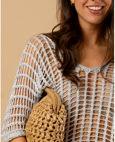 Oversize ajouré lurex
