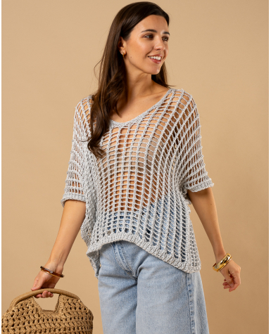 Oversize ajouré lurex