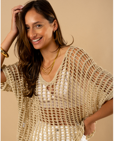 Oversize ajouré lurex