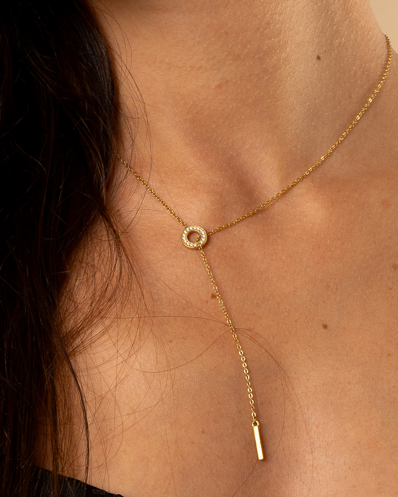 Collier barre strass