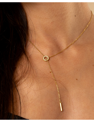Collier barre strass