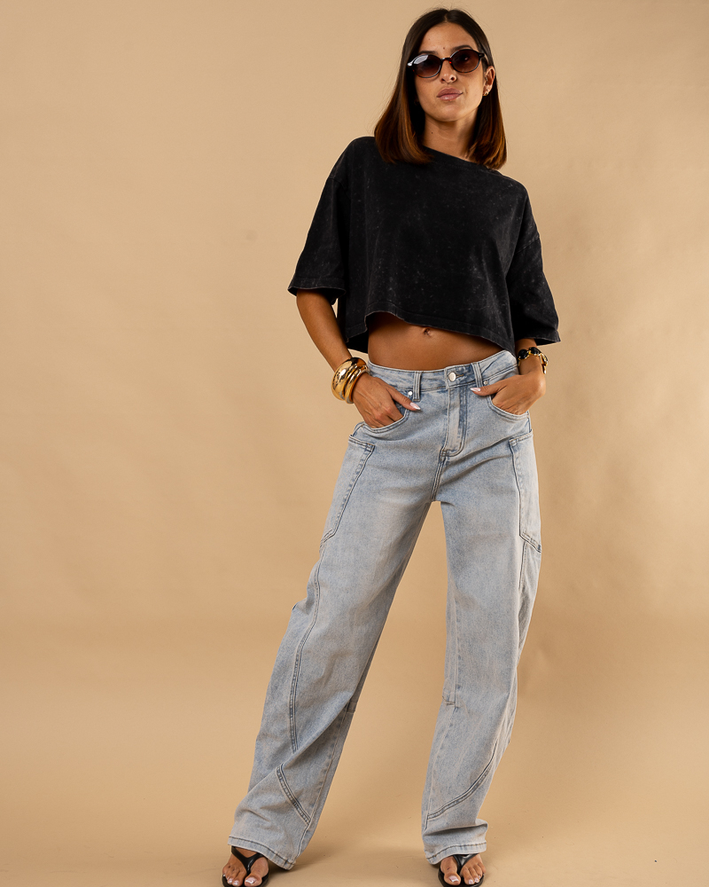 Cropt top délavé