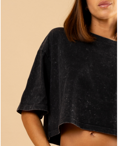 Cropt top délavé
