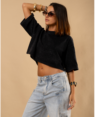 Cropt top délavé