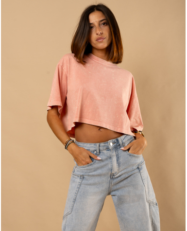 Cropt top délavé