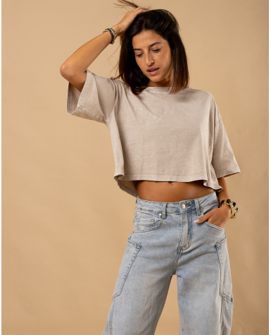 Cropt top délavé