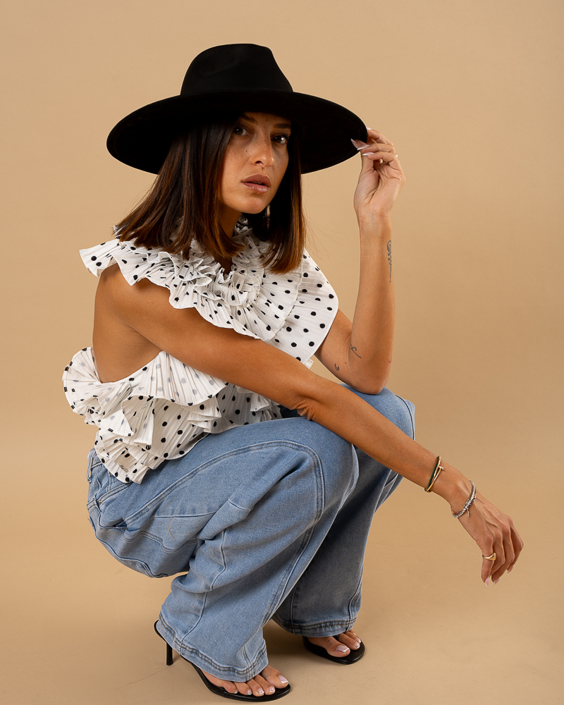 Top froufrou pois