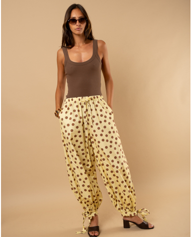 Pantalon lacet pois Pantalon lacet pois