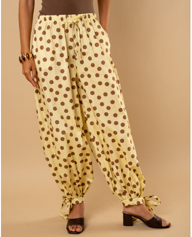 Pantalon lacet pois Pantalon lacet pois
