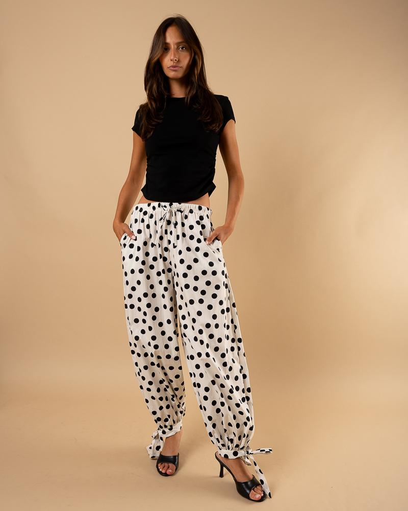 Pantalon lacet pois Pantalon lacet pois
