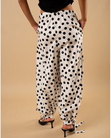 Pantalon lacet pois Pantalon lacet pois