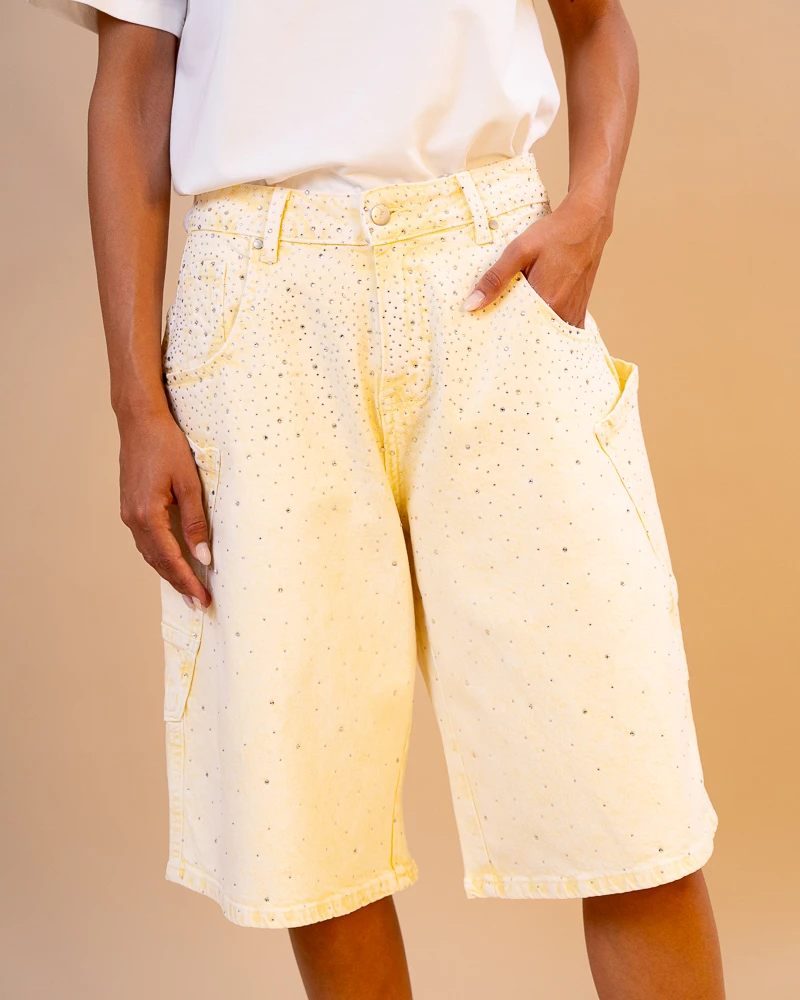 Bermuda strass jaune