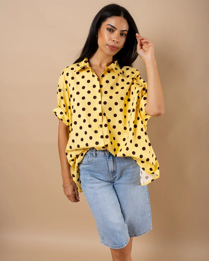 Chemise oversize pois