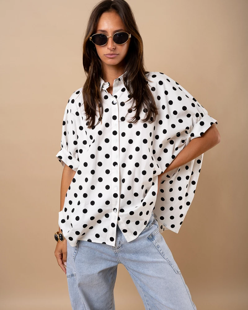 Chemise oversize pois